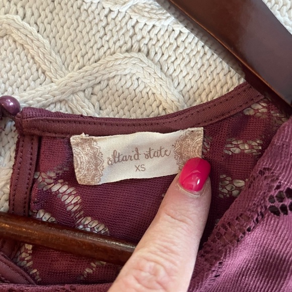 Altar’d State Mauve Lacey Nylon & Polyester Mid length Dress Women’s size XS - Picture 15 of 15